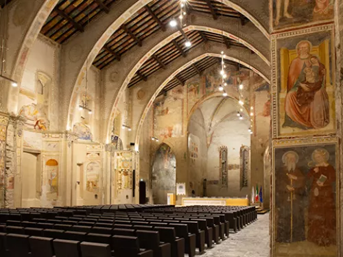 Aula Magna dell'Università di Bergamo. Ph. Laura Pietra