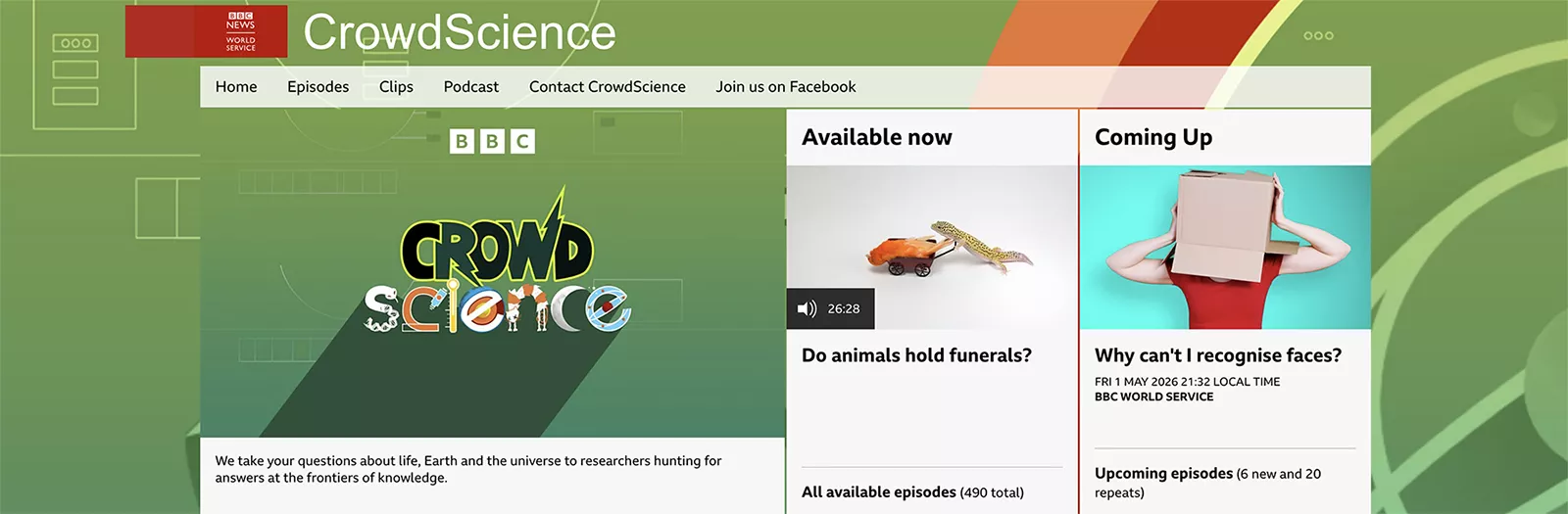 Sito del podcast CrowdScience della BBC